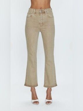 PISTOLA Lennon High‎ Rise Crop Boot Jeans Mink Snow Taupe Sz 25 Stretch Neutral